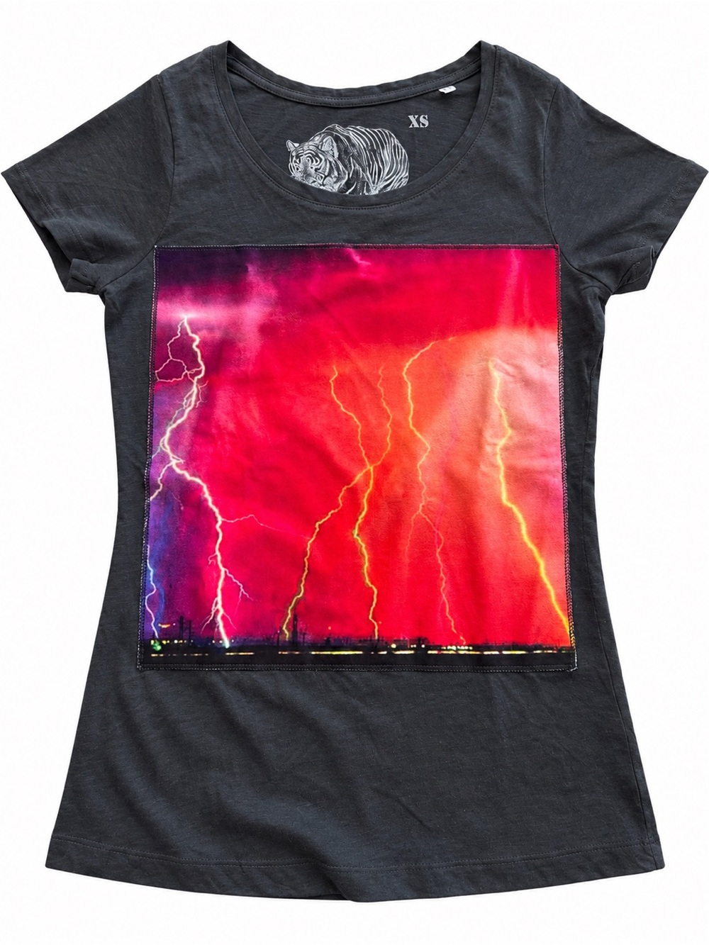 Bastille Rive Droite Made in Italy Lightning Storm Tiger Graphic Tee XS NWOT